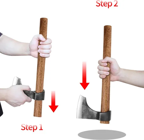 Vista 6 de Throwing Axe Set, 16.5" Throwing Tomahawk with 1065 High Carbon Steel & Wooden Handle, Perfect for Axe Throwing Game for Backyard, Competition and