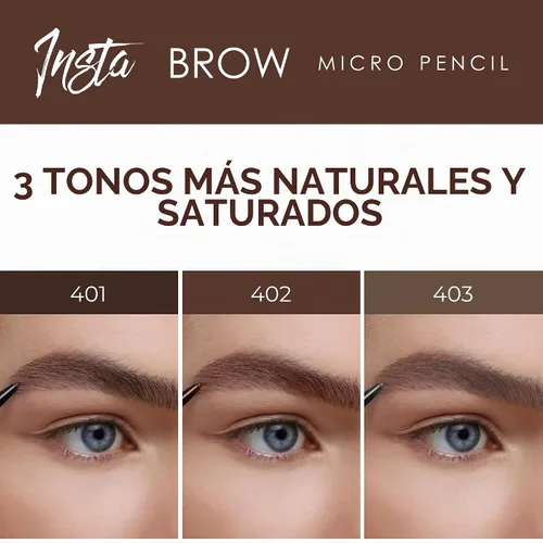 Vista 5 de LAMEL INSTA Micro Lápiz de cejas – Ultrafino, impermeable, fácil de usar, precisión, de larga duración, fórmula a prueba de manchas para cejas