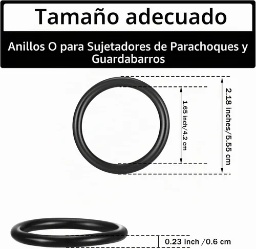 Vista 2 de Sujetadores de guardabarros de parachoques, anillos tóricos, sujetadores de parachoques negros, arandelas de goma de repuesto, anillos tóricos