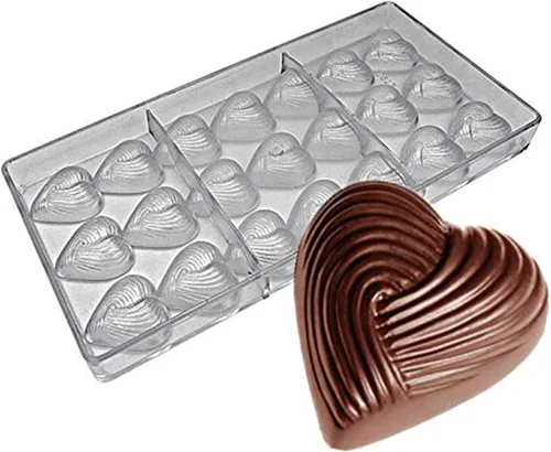 Vista 21 de Grainrain molde de chocolate de policarbonato, molde de barra de chocolate de policarbonato en forma de corazón, regalo para el día de San Valentín 1