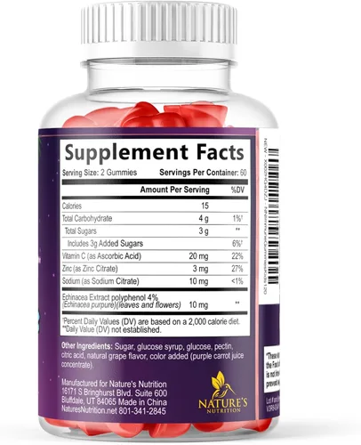Vista 9 de Gomitas de apoyo inmunológico para niños, suplemento de apoyo inmunológico con vitamina C, zinc y equinácea, gomitas diarias de apoyo a la salud