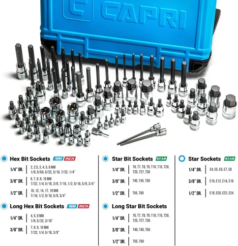 Vista 8 de Capri Tools Juego de llaves de vaso Master Bit, Serie Avanzada, 88 piezas (30500-88MS) (Paquete de 3)