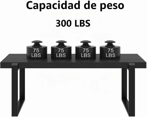 Vista 6 de EXCEFUR - Mesa de café moderna negra, mesa de centro industrial de madera y metal para sala de estar, mesa de té y cóctel rectangular, roble negro