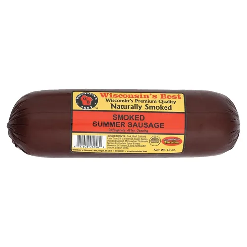 Vista 4 de Cesta de regalo con quesos y salchichas de Mancave, salchichón, quesos y galletas 100 % de Winsconsin, ¡ideal para obsequio!