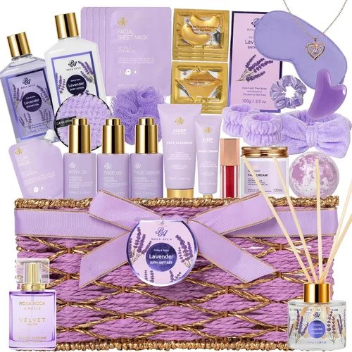 Vista 15 de 35 piezas de regalos de Navidad para mujeres y hombres, cesta de regalo de baño y cuerpo de carbón, kit de cuidado de la piel facial, regalo