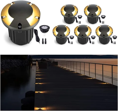 Vista 11 de Gardenreet - Luz de pozo en tierra - Latón 12V IP65 Iluminación de paisaje al aire libre, luz de torreta de bajo voltaje LED en grado, bronce