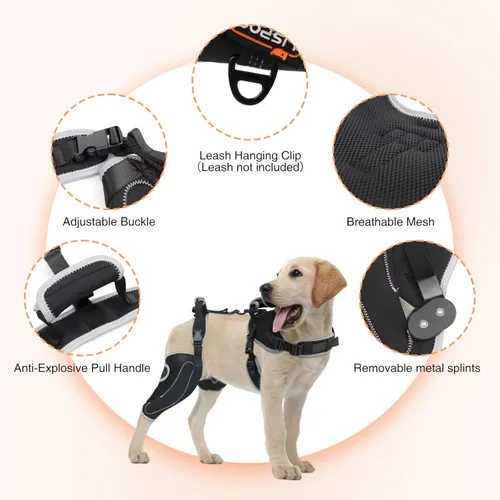Vista 2 de Soporte ajustable para perro ACL Brace pata trasera pierna derecha-mejorada/talla L