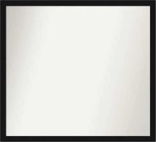 Vista 261 de Amanti Art Espejo de baño negro para sobre fregadero, 22 x 22 pulgadas, espejo de tocador cuadrado estrecho negro Avon, marco de madera casual