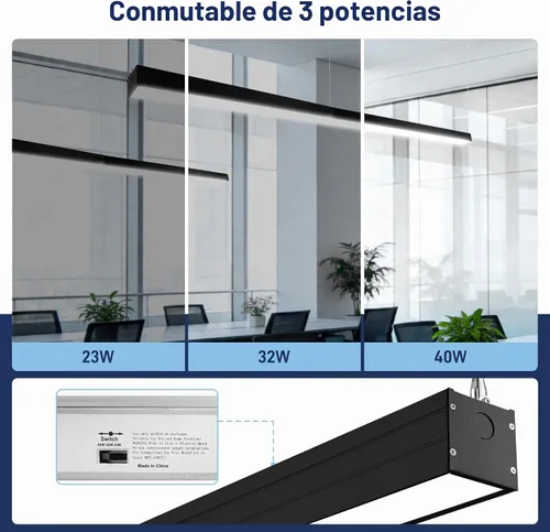 Vista 3 de hykolity Luz LED de canal lineal suspendida arquitectónica de 4 pies enlazable, 23/32/40W 3000K/4000K/5000K CCT seleccionable, accesorio