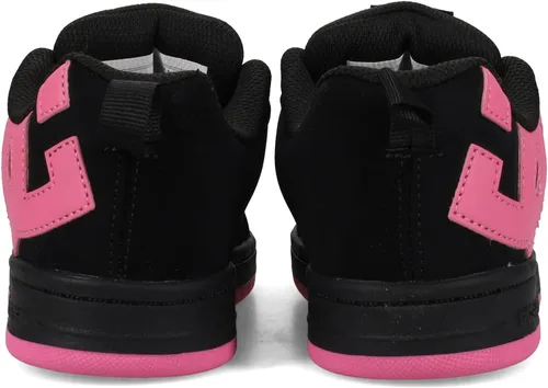 Vista 3 de DC Kids Court Graffik Skate Shoe Negro/Rosa