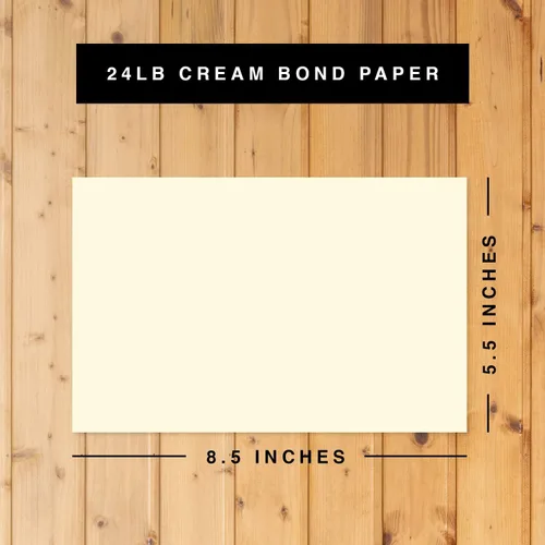 Vista 6 de Papel crema (natural) tamaño media carta, ideal para documentos comerciales, letras, artes, impresiones y manualidades, copia, impresión, escritura