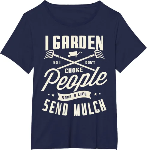 Vista 14 de I garden so I don't choke People save Life spend mulch T-Shirt, Negro