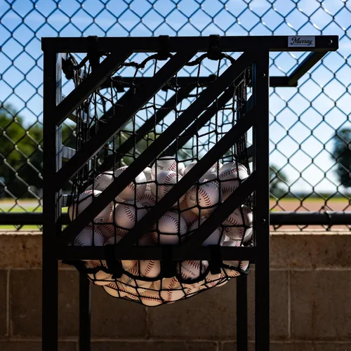 Vista 7 de Murray Sporting Goods Carrito de práctica de béisbol y sóftbol - Carrito de pelota resistente con ruedas, portador de bolas de gran capacidad