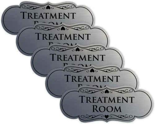 Vista 60 de Signs ByLITA Señal de sala de tratamiento de diseñador (negro) - Pequeño