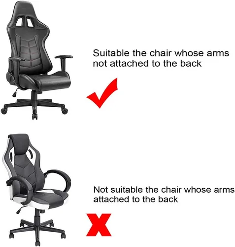 Vista 4 de BTSKY Fundas ergonómicas para silla de juegos de computadora de oficina, fundas elásticas de poliéster para silla reclinable de juegos de carreras