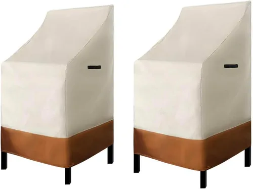 Vista 12 de RosieLily Fundas para sillas de patio con respaldo alto, impermeables, resistentes, apilables, para taburetes de bar al aire libre, fundas