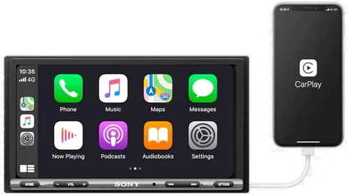 Vista 3 de Sony 6.95 pulgadas - Apple Car Play/Android Auto Digital Media Receptor W/Bluetooth y entrada de cámara de respaldo