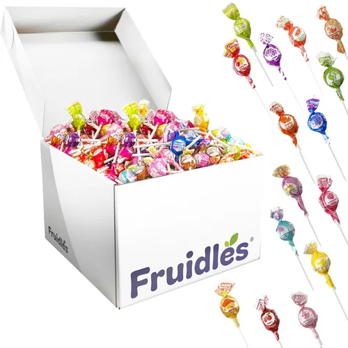 Vista 5 de Fruidles MiniPops - Chupones de caramelo duro de 1 libra, aproximadamente 70 unidades, 16 sabores surtidos, envueltos individualmente
