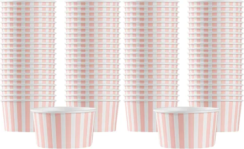 Vista 93 de Restaurantware Coppetta - Vasos de postre de 3 onzas, 50 tazas desechables para helado, tapas se venden por separado, cuencos de papel a cuadros