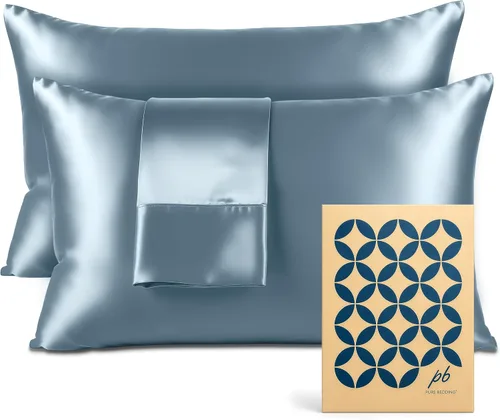 Vista 52 de Pure Bedding Sábanas de satén de lujo para cama individual de hotel, juego de sábanas de microfibra extra suave de 1800, resistente a las arrugas, a