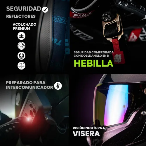 Vista 3 de Hax Dual-Certified Motorcycle Helmet for Multi-Scenario Riding púrpura (Galaxy Purple)