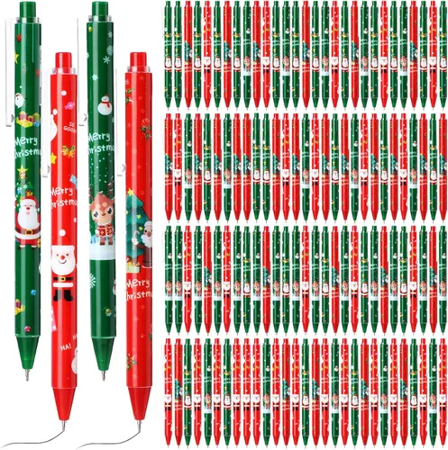 Vista 7 de Yeaqee - 72 bolígrafos de bola navideños, bolígrafos de gel de vacaciones, regalos temáticos navideños a granel, bolígrafos divertidos para fiestas