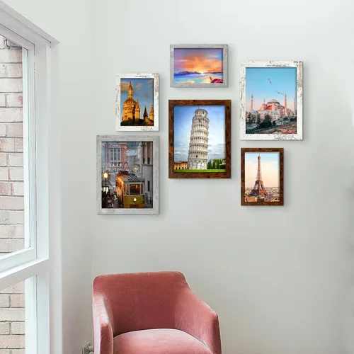 Vista 6 de LUCKYLIFE Marco de fotos de 8x10 pulgadas negro para montaje en pared o exhibición en mesa, paquete de 2