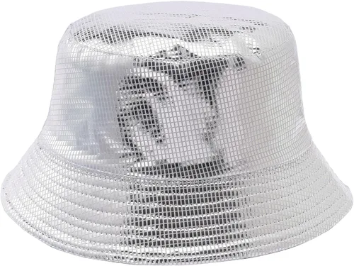 Vista 14 de MILAKOO Rock Metallic Bucket Hat Gorra reversible Unisex pescador ala ancha Rock Punk Hippie Sombrero