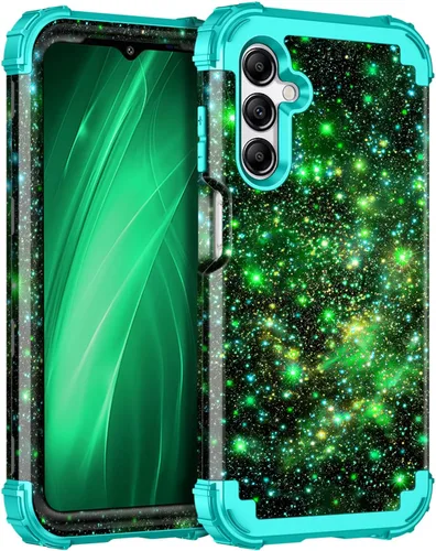Vista 38 de Miqala Funda para Galaxy A14 5G, que brilla en la oscuridad, tres capas, resistente, a prueba de golpes, protección completa, parachoques