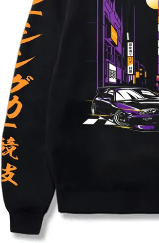 Vista 3 de GORGLITTER Sudadera de manga larga con capucha y estampado de letras para hombre de talla grande
