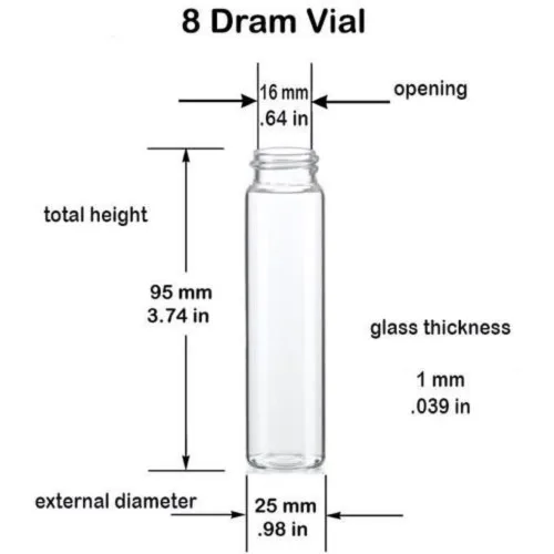 Vista 2 de Paquete de 6 recipientes de vidrio ámbar de 3.75 pulgadas / 8 Dram / 1 oz / 1.0 fl oz de vidrio ámbar resistente a los rayos UV para almacenamiento