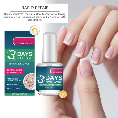 Vista 4 de 3 unidades de cuidado de uñas de 3 días, cuidado de uñas de aminoácidos de queratina, acondicionador de uñas de secado rápido para uñas secas