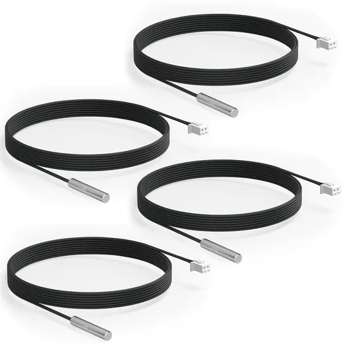 Vista 10 de DROK 3 piezas de sonda de sensor de temperatura de 10K, sonda de temperatura impermeable de 1 metro, sonda de temperatura de acero inoxidable 3950