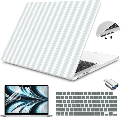 Vista 30 de Teryeefi Funda rígida para MacBook Air M3, M2, M4, MacBook Air de 13 pulgadas 2025, 2024, 2023, 2022, versión A3240, A3113, A2681, carcasa rígida