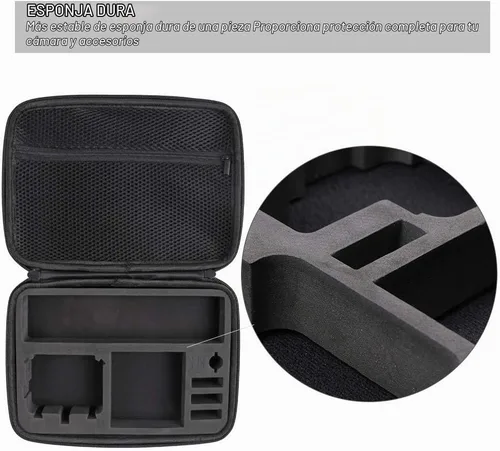Vista 3 de Funda de transporte impermeable compatible con GoPro Hero 12/11/10/9/8/7/(2018)/6/5 Negro, DJI Osmo Action, AKASO/Campark/YI Action Camera y más
