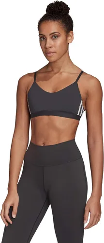 Vista 5 de adidas Brasier All Me de malla con 3 franjas para mujer