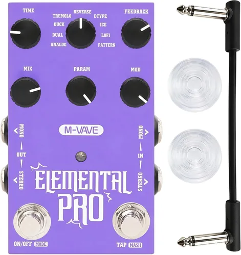 Vista 11 de M-VAVE ClassicDelay - Pedal de guitarra multiefectos, pedal de guitarra multiefectos, pedal de guitarra multiefectos, efecto de guitarra analógica
