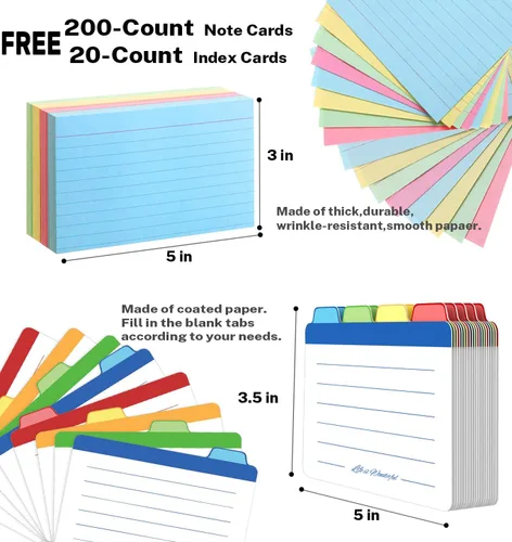 Vista 4 de Neando Portatarjetas de índice de bambú para tarjetas de 3 x 5 – Organizador de madera con tapa, 4 compartimentos, capacidad para 600 tarjetas