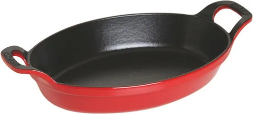 Vista 4 de staub Dish 40509-342 - Plato ovalado apilable, negro, 12.6 pulgadas (12.6 in), esmalte, hierro