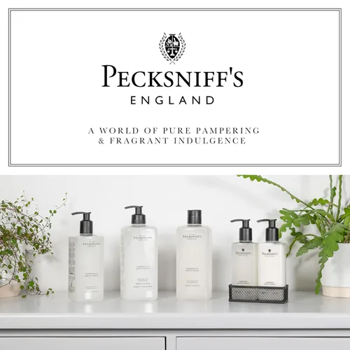 Vista 9 de Pecksniff's - Set de loción corporal y jabón de manos (gardenia y blanco) - 10.1 onzas líquidas cada uno; limpiador suave para pieles sensibles