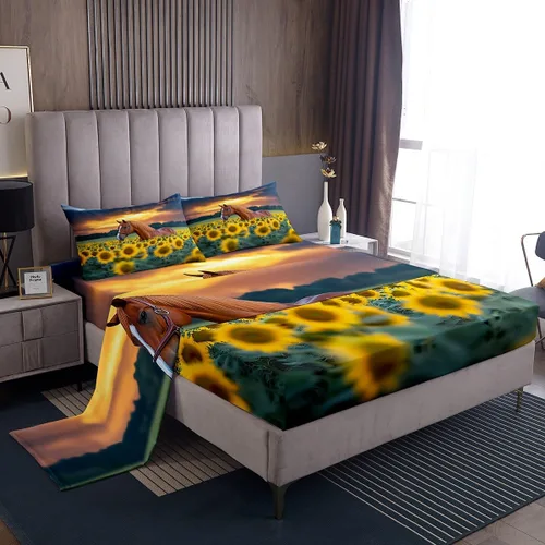 Vista 51 de Feelyou Juego de sábanas para niños con diseño de aguacate, ropa de cama bonita con frutas para niños y niñas, 1 sábana encimera y 1 sábana bajera