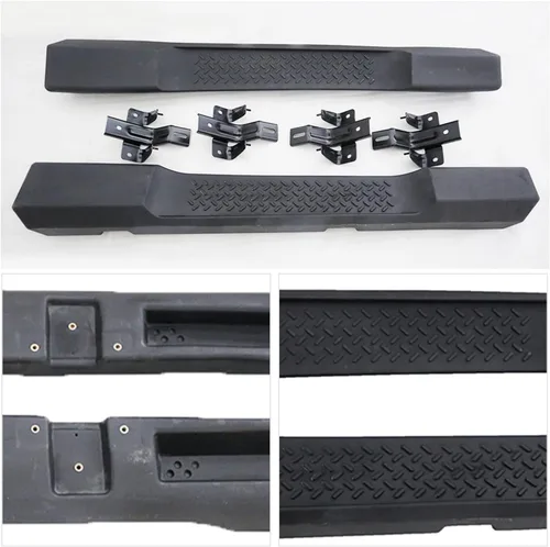 Vista 4 de Estribos compatibles con Jeep Wrangler JK Unlimited 2007-2018 de 2 puertas, barras Nerf con escalón lateral negro