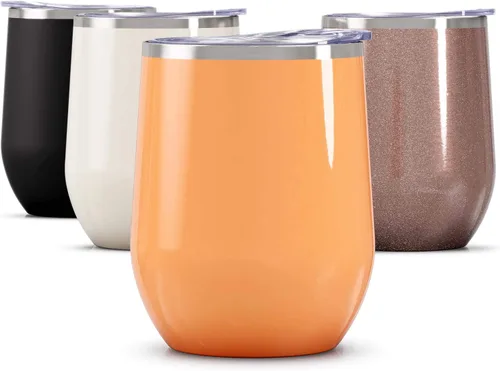 Vista 28 de Vaso de vino Maars Bev sin soporte de con paredes dobles aislantes al vacío de acero inoxidable de 12 onzas, Fucsia