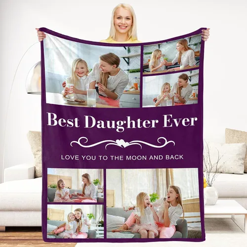 Vista 11 de Regalos de Beat Mom Ever, mantas personalizadas con fotos, mantas personalizadas con imagen para mamá de hija, hijo, a mi mamá, amante o esposa