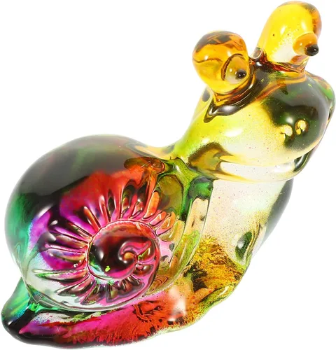 Vista 2 de ABOOFAN Figura de caracol, bonita escultura de animal, pequeña estatua de caracol de escritorio para decoración de arte de oficina en casa, 2.55 x