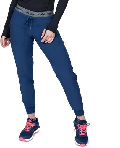 Vista 3 de Elements Select ES2936 - Conjunto de 7 bolsillos elástico en 4 direcciones con cuello en V y pantalones quirúrgicos para mujer