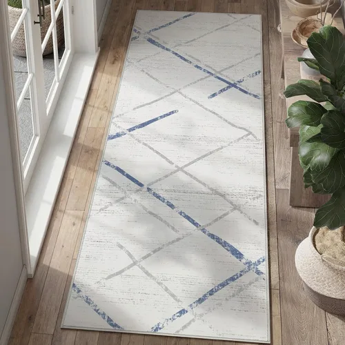 Vista 311 de jinchan Alfombra marroquí de pasillo 2x6 - Alfombra de pasillo lavable a máquina para cocina, alfombra moderna geométrica suave de pelo bajo