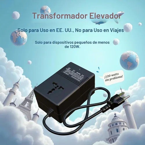 Vista 7 de 120 vatios, convertidor de voltaje de 110 V a 220 V, convertidor de voltaje de 110 a 220, transformador de paso ascendente de 110 V a 220 V