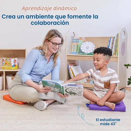Vista 5 de ECR4Kids SoftZone - Cojines de suelo, cuadrados, asientos flexibles, surtidos, 6 piezas Variado