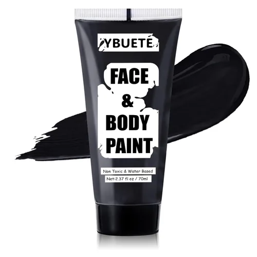 Vista 24 de YBUETE Pintura facial corporal a base de agua blanca para calavera Cosplay Blanco